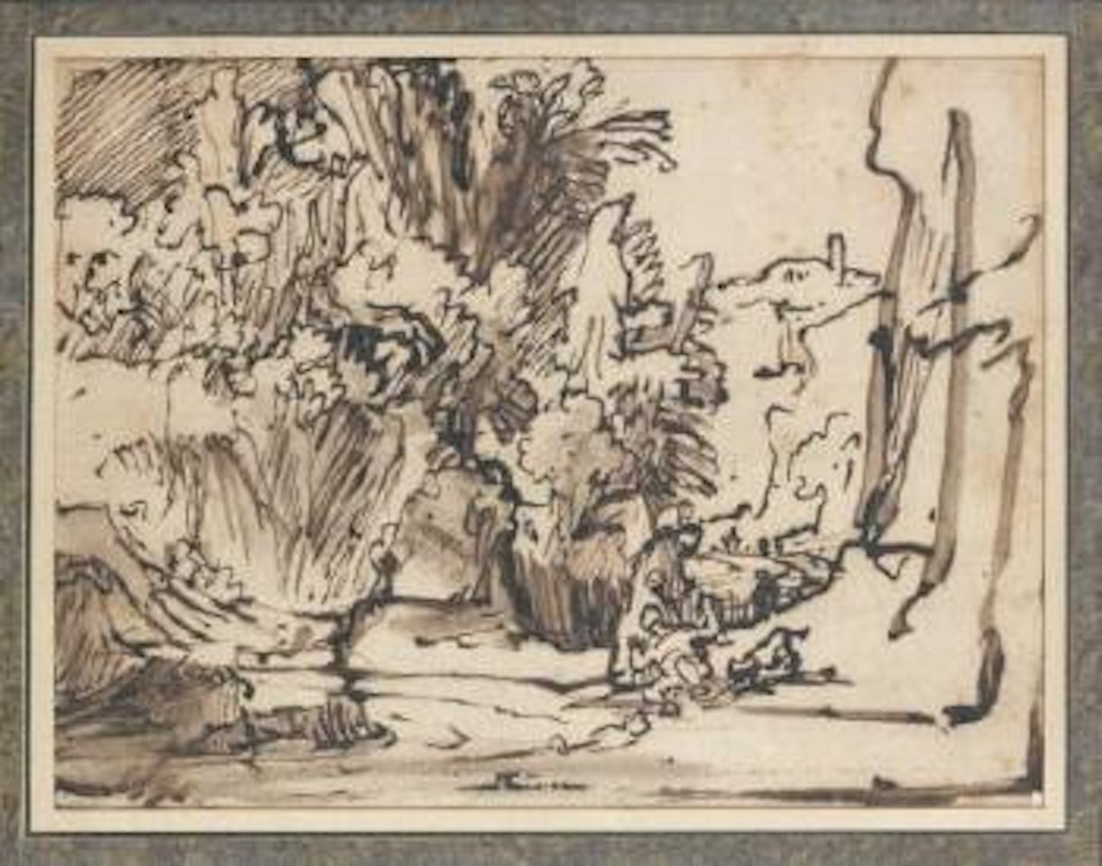 Tobie et l'Ange dans un paysage by Ferdinand Bol