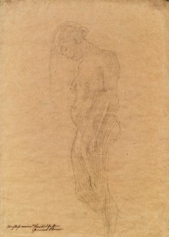 Stehender frauenakt nach links by Gustav Klimt