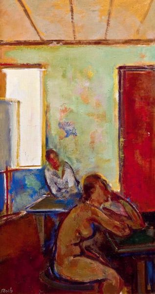 Sitting nude by Joseph Floch