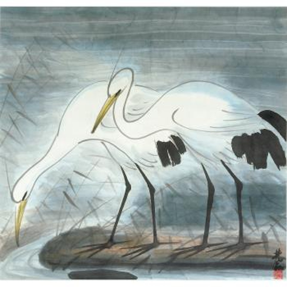 Two Egrets by Lin Fengmian