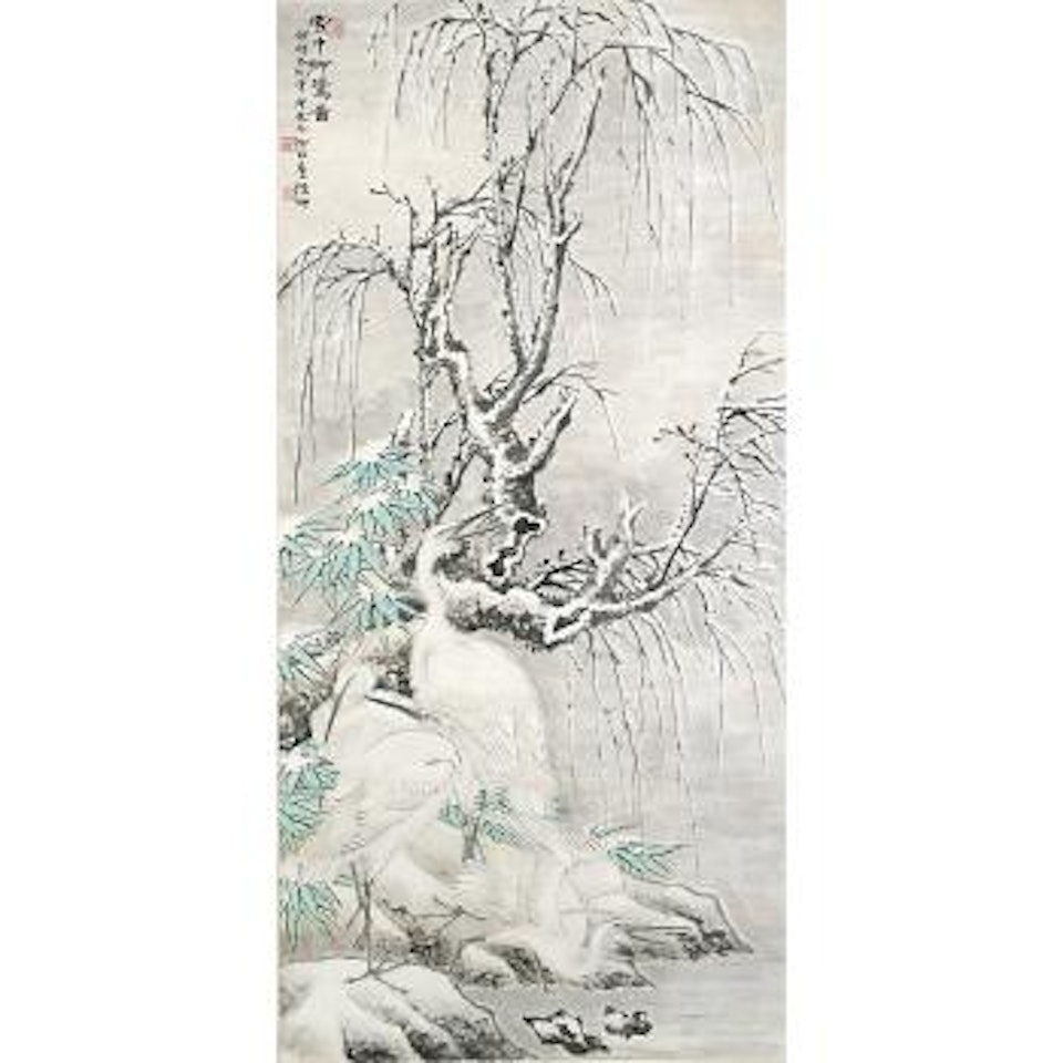 Egrets In The Snow by Lu Yifei