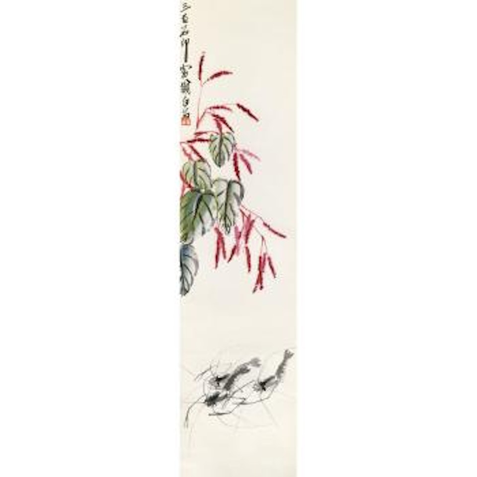 Shrimps And Flowers by Qi Baishi