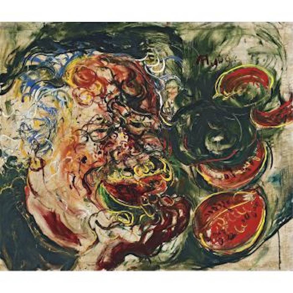 Self Portrait, Eating Watermelon by Affandi