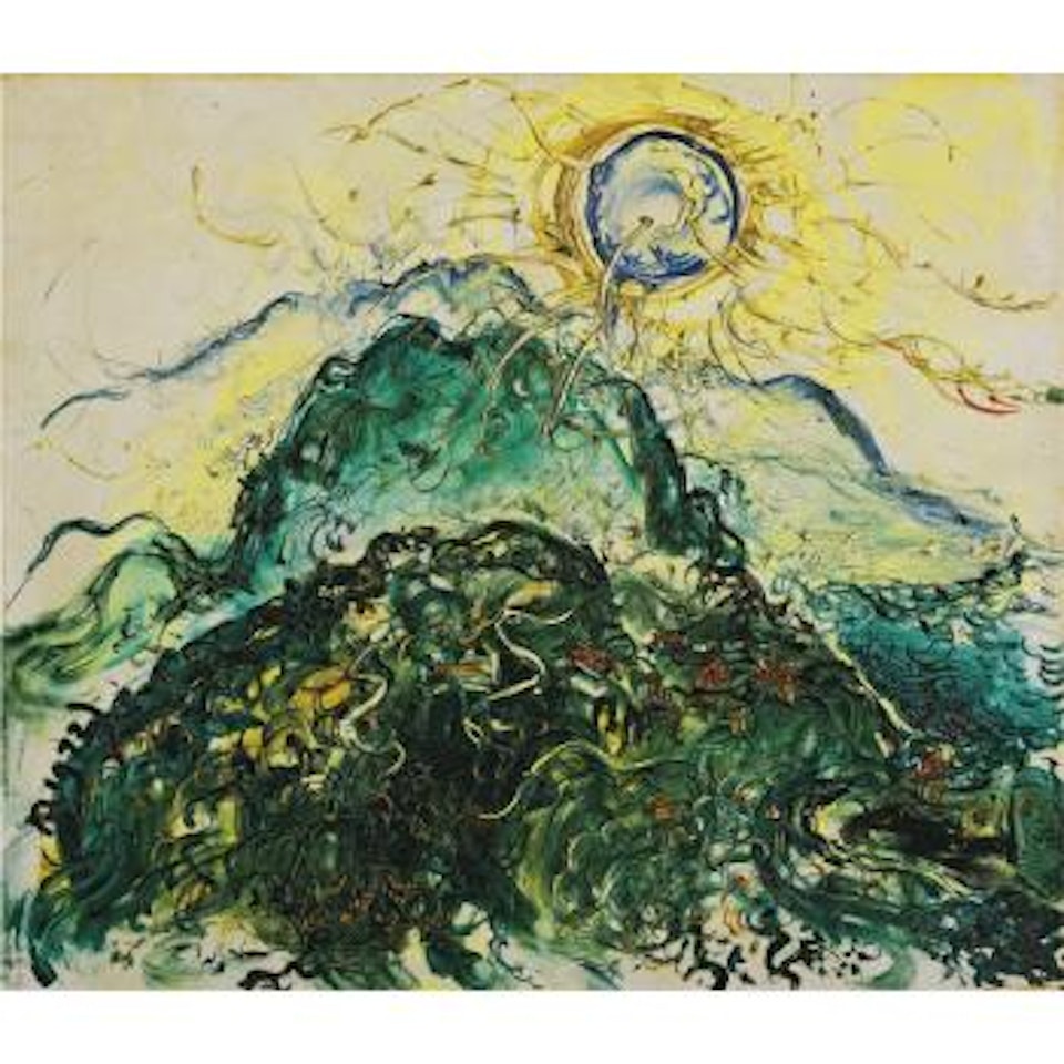 Sun In The Mountains by Affandi