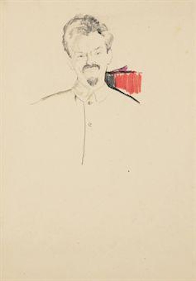 Portrait of Leon Trotsky in uniform by Filip Malyavin