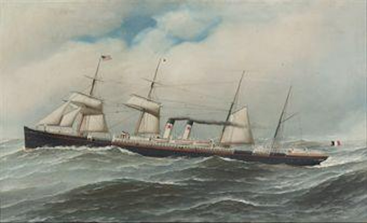 The Red Star Line vessel, SS Westernland, in choppy seas by Antonio Jacobsen
