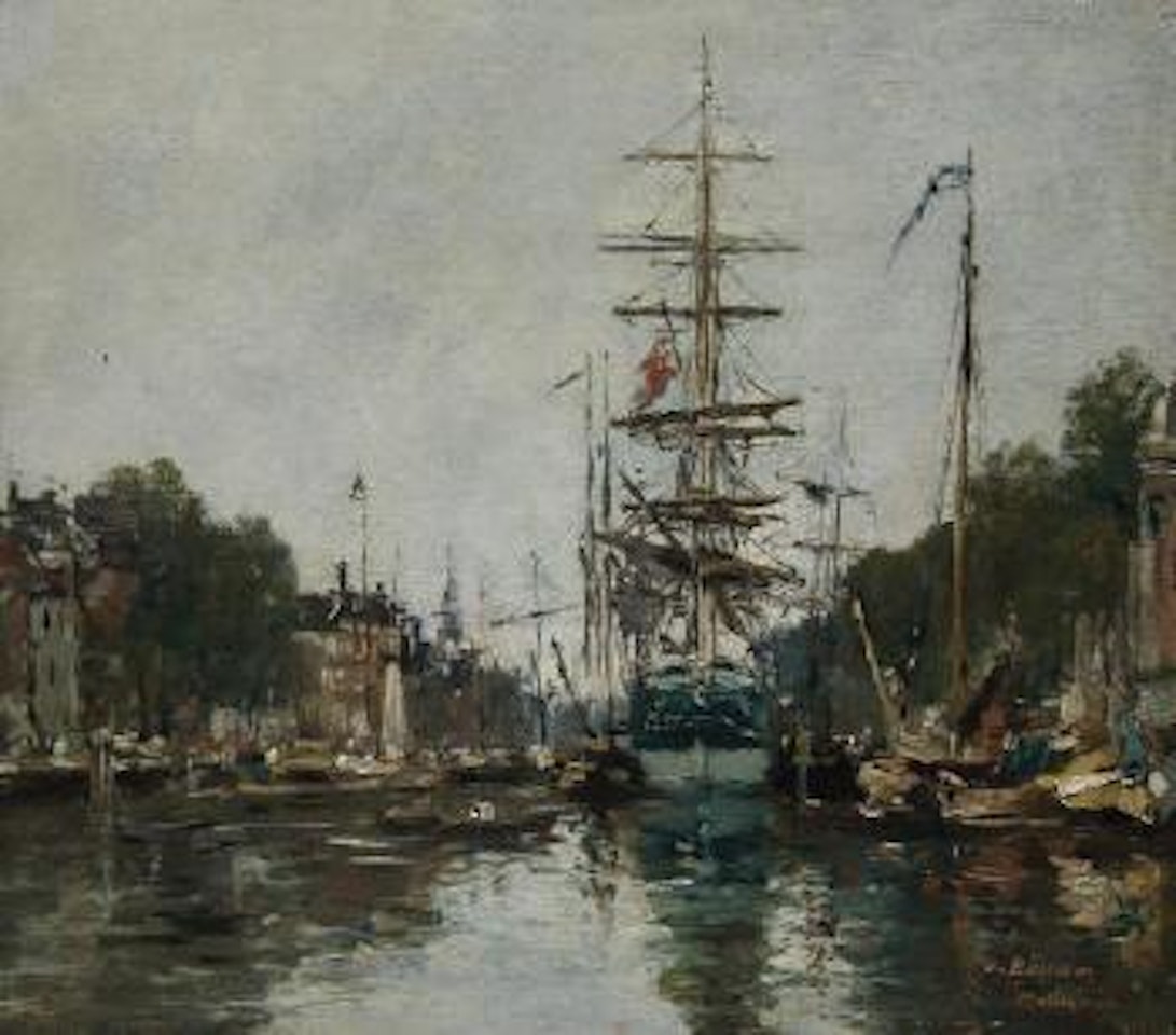 Canal à Rotterdam by Eugène Boudin