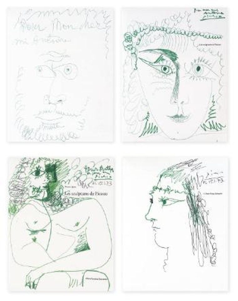 Portrait d'homme; Portrait de femme; Femme en buste; et Femme de profil dans W. Spies, Les sculptures de Picasso, GenÃ¨ve, 1971. by Pablo Picasso