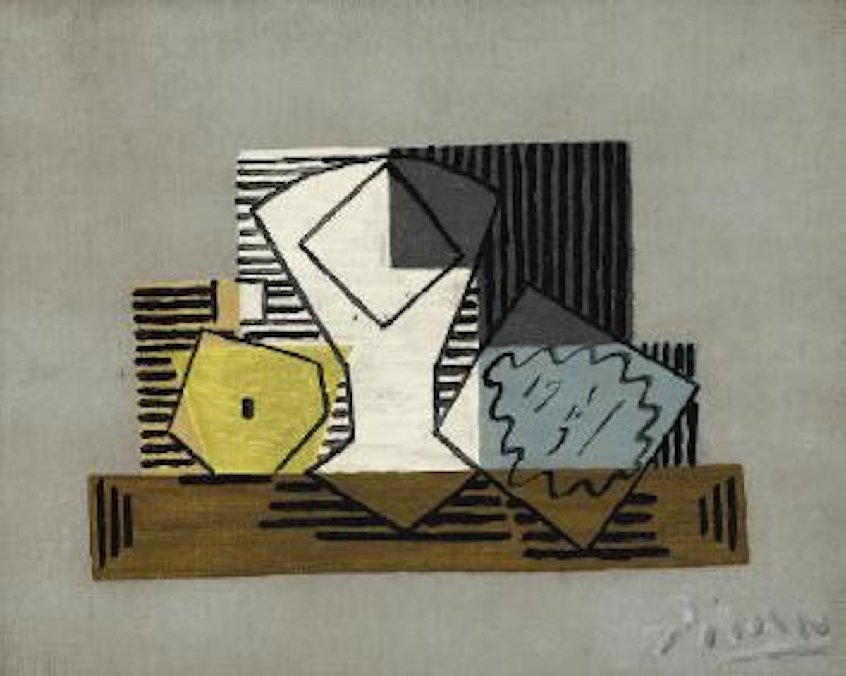 Pomme, verre, paquet de tabac by Pablo Picasso