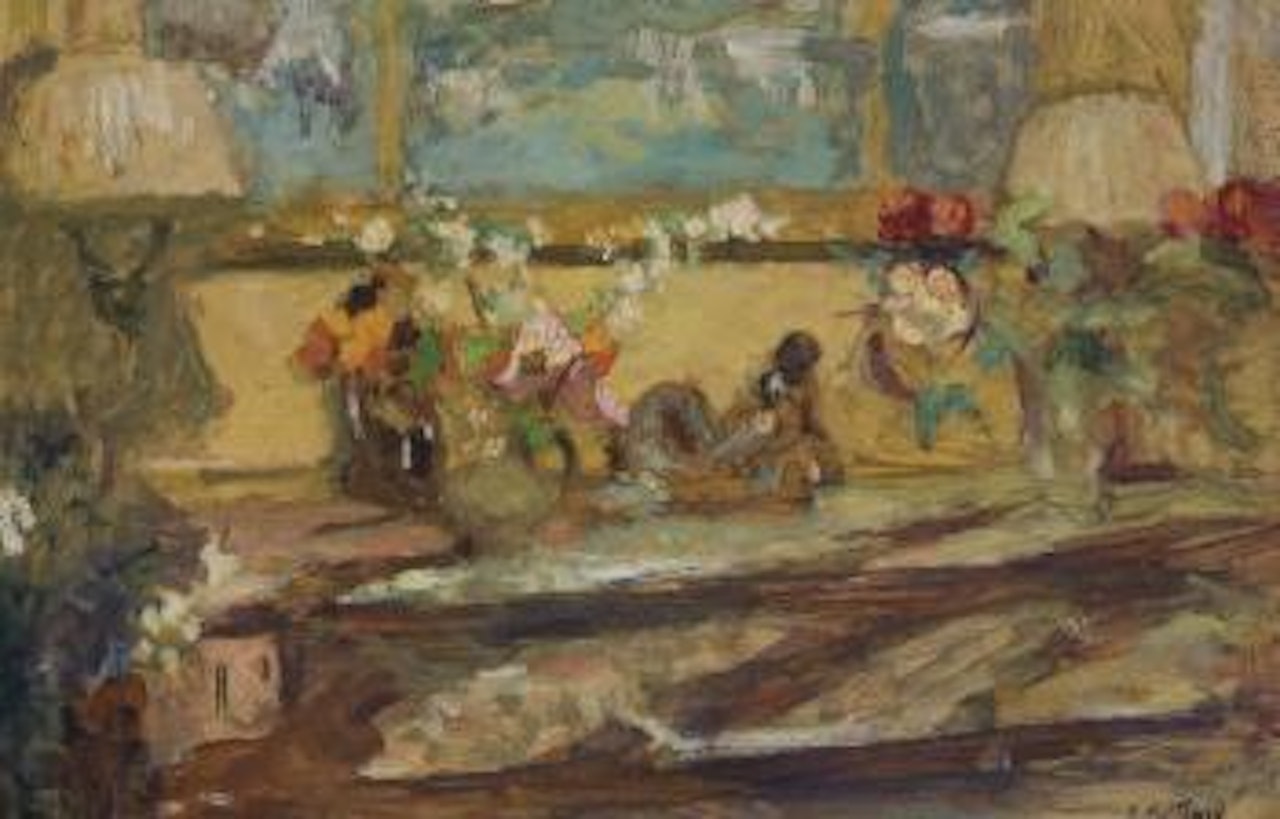 Fleurs sur une console by Édouard Vuillard