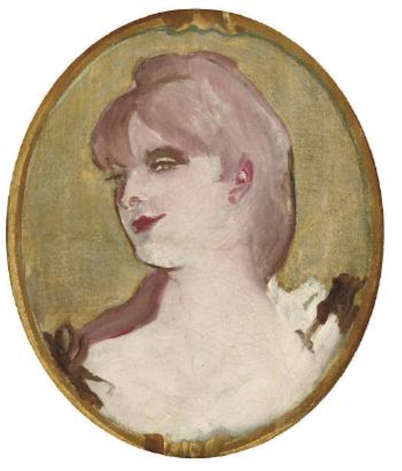 Portrait de femme (Médaillon pour la décoration du salon de la Maison de la rue d'Amboise, Paris) by Henri de Toulouse-Lautrec