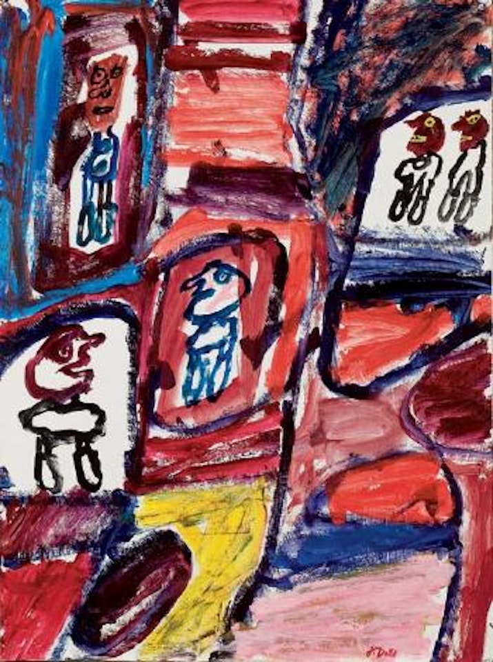 Site avec 5 personnages by Jean Dubuffet