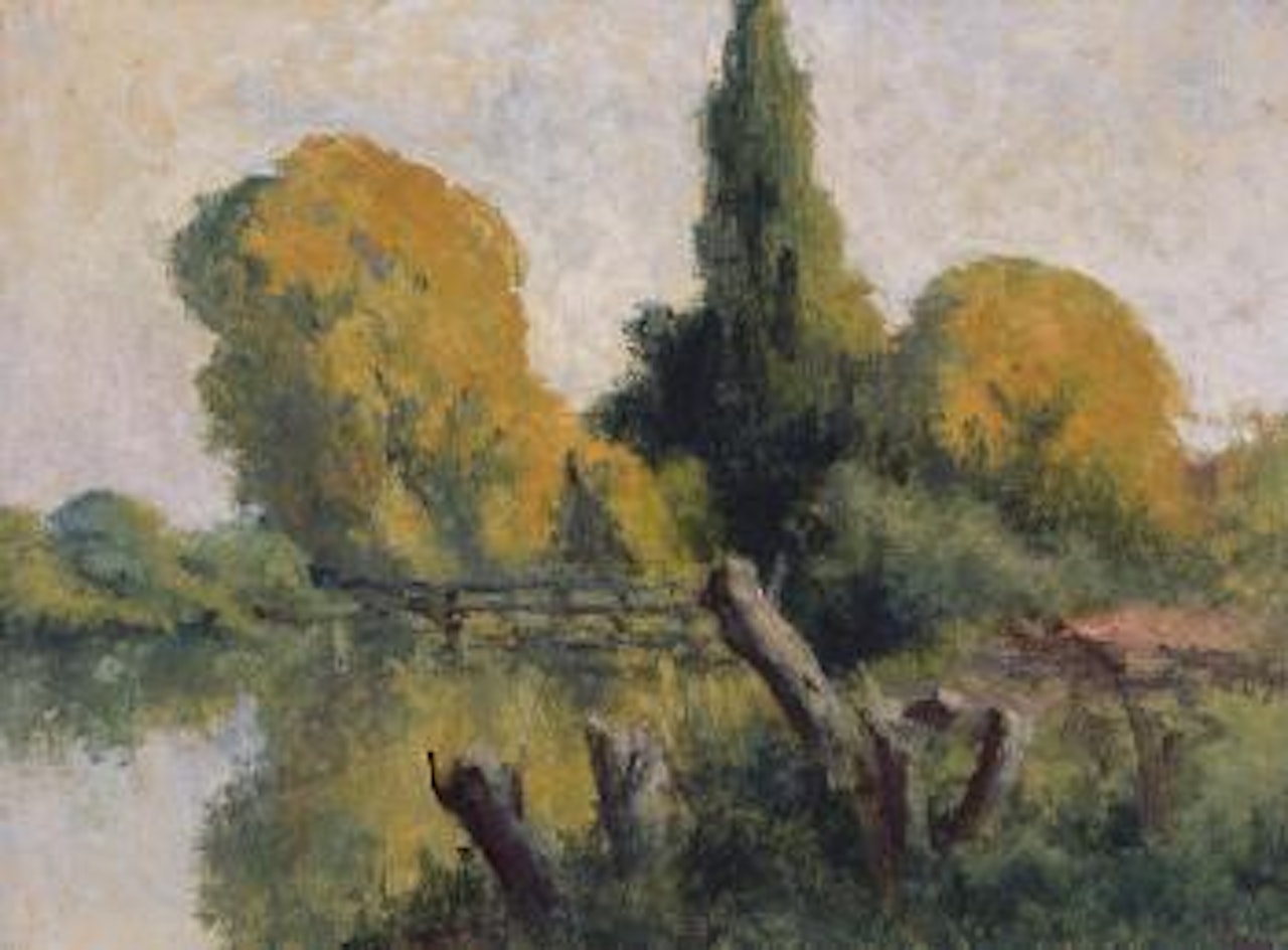 Rolleboise, le petit bras de Seine en automne by Maximilien Luce