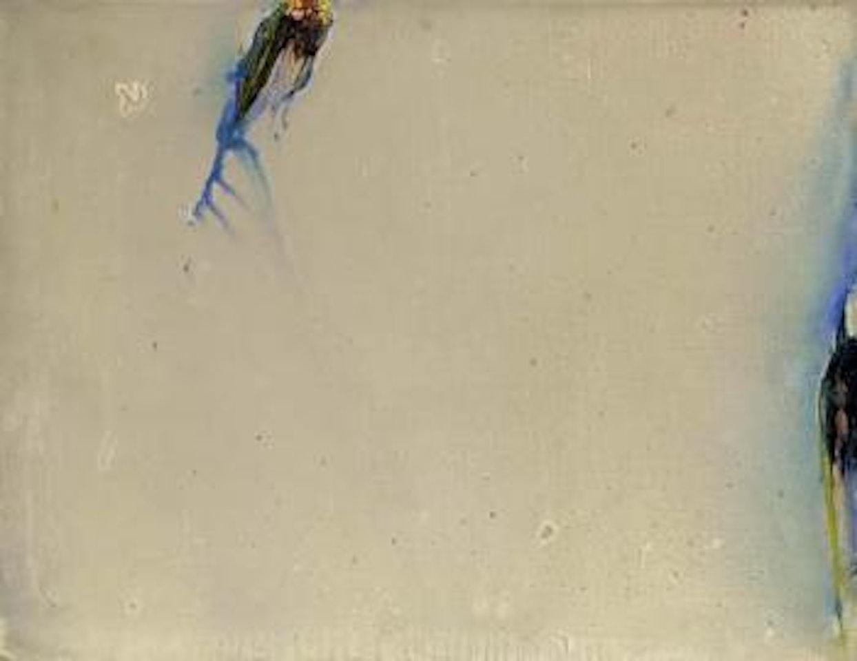 Loire, gris ocre toute bleu + rouge by Olivier Debre