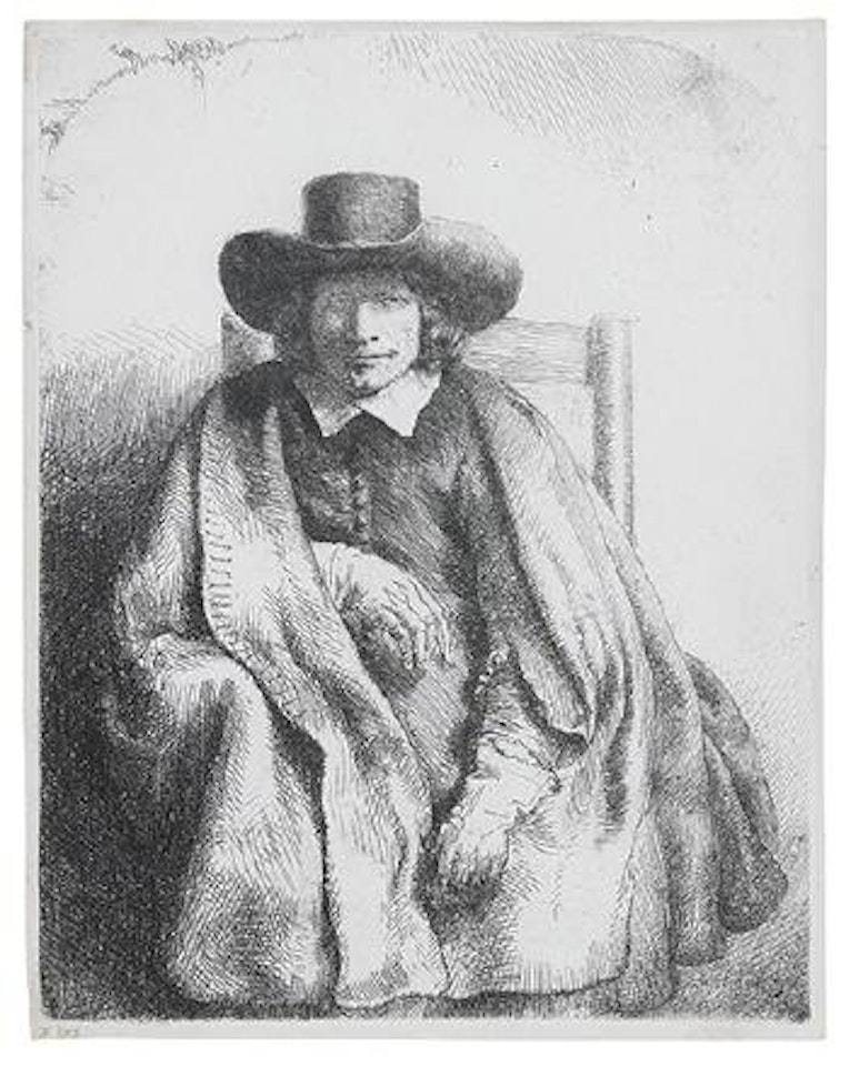 Clement de Jonghe, Printseller (Bartsch 272; Biörklund 51-C; Hollstein 272) by Attributed to Rembrandt Harmensz van Rijn
