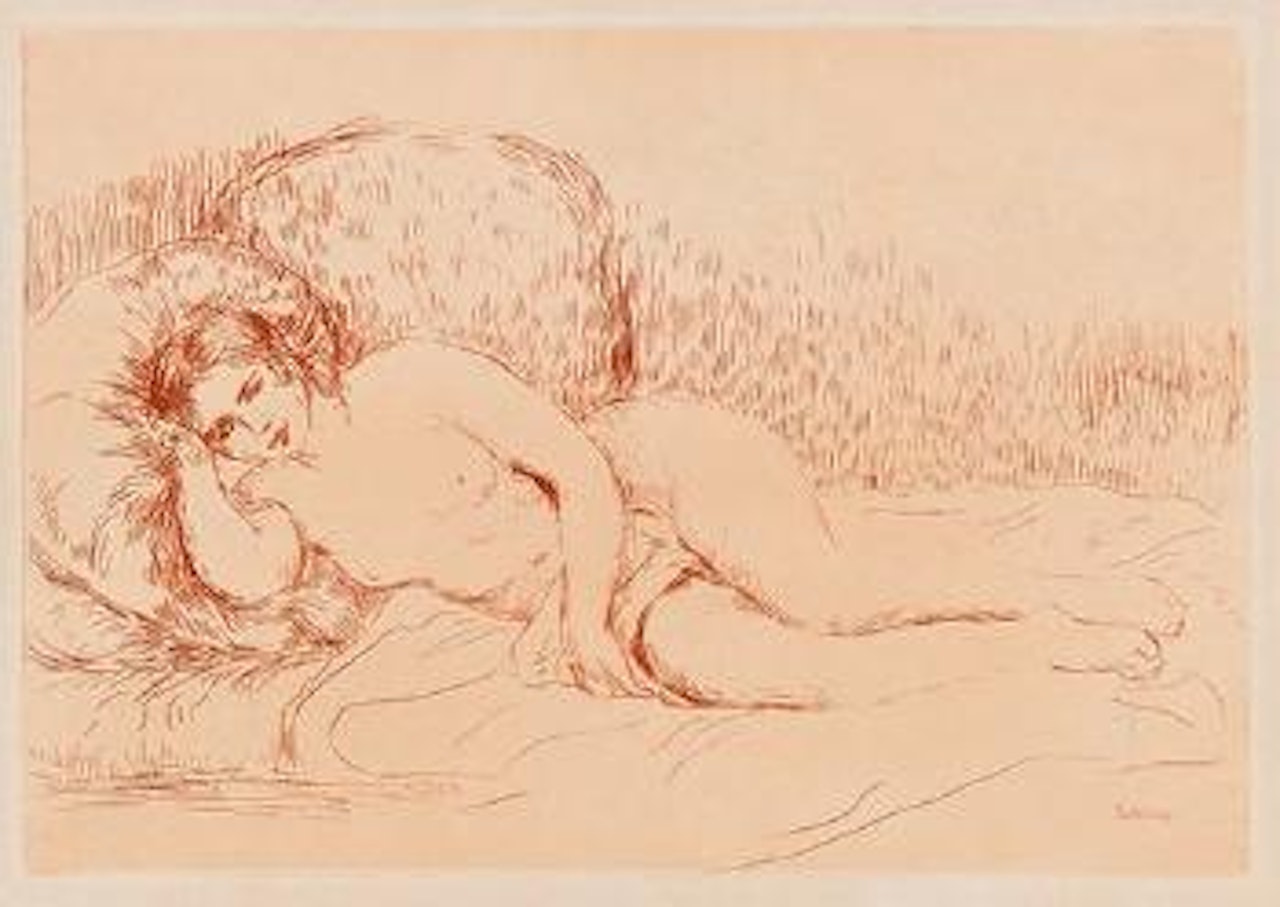 Femme couchée (tournée à gauche), from Histoire des Peintres Impressionistes (Delteil 15) by Pierre-Auguste Renoir