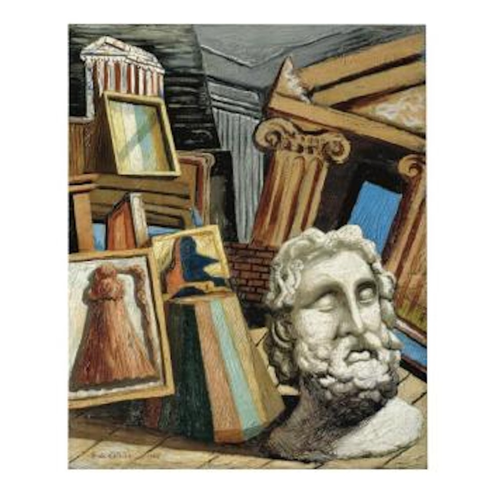 Interno Metafiscio con Testa di Filosofo by Giorgio de Chirico