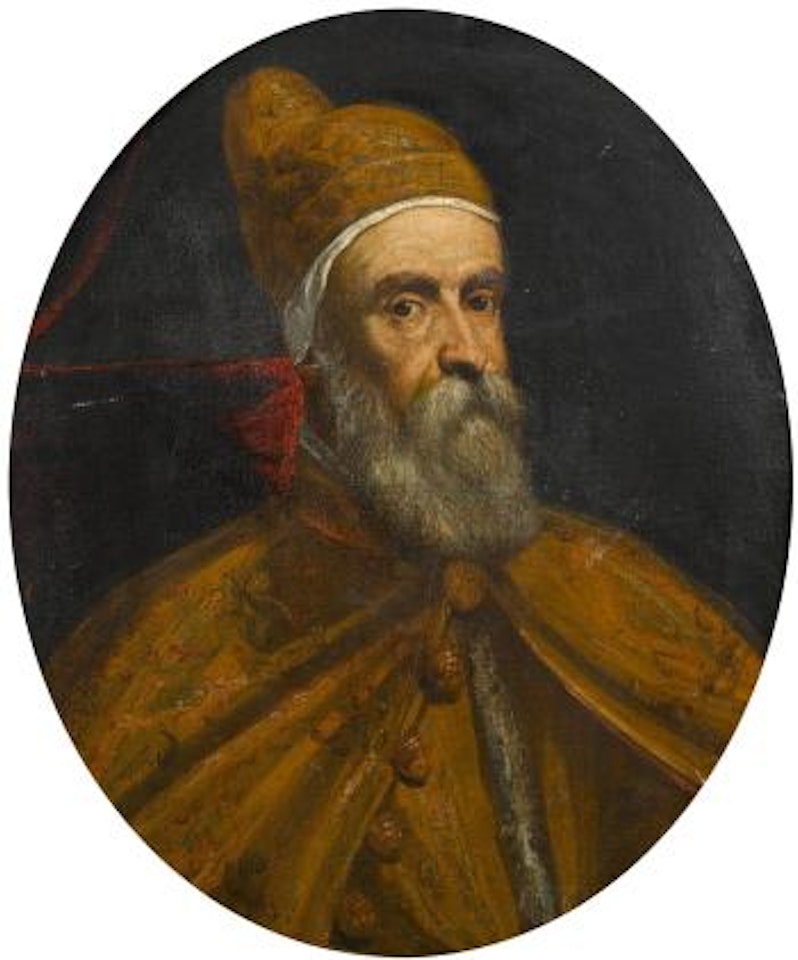 Portrait of Doge Marino Grimani, bust length, in the costume of his office by Leandro Bassano
