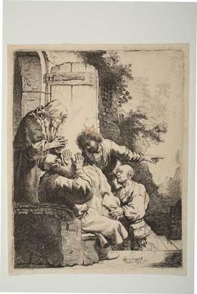 Joseph's Coat Brought to Jacob (Bartsch 38; Biörklund 33-1; Hollstein 38) by Attributed to Rembrandt Harmensz van Rijn