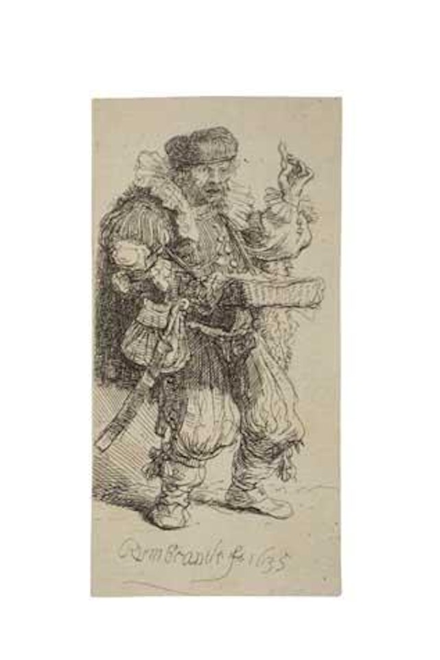 The Quacksalver (Bartsch 129; Biörklund 35-G; Hollstein 129) by Attributed to Rembrandt Harmensz van Rijn