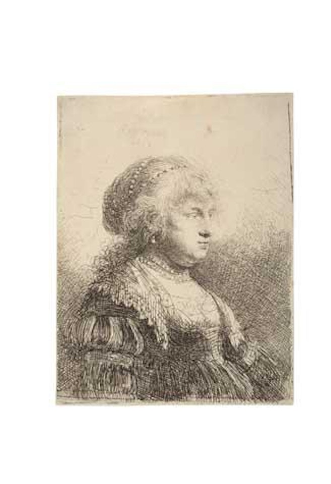 Saskia with Pearls in her Hair (Bartsch 347; Biörklund 34-C; Hollstein 347) by Attributed to Rembrandt Harmensz van Rijn