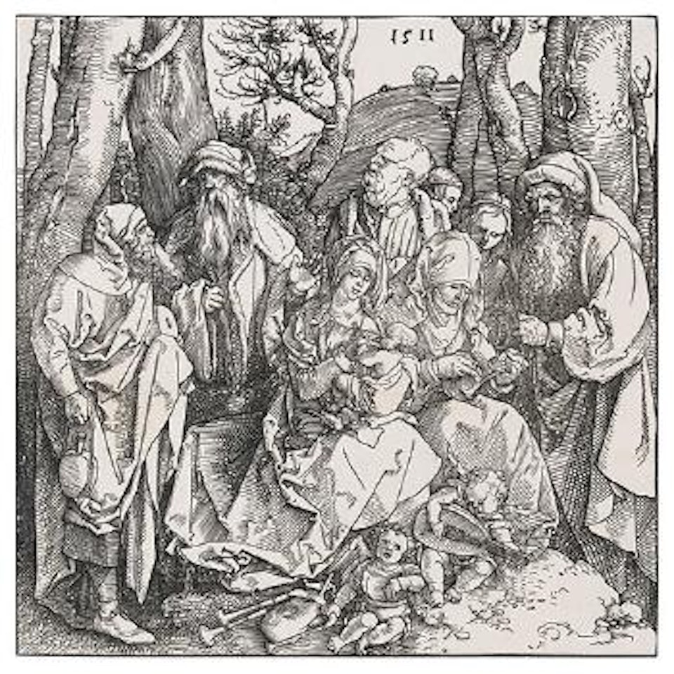 The holy kinship with the lute-playing angels (Bartsch 97; Meder 216) by Albrecht Dürer