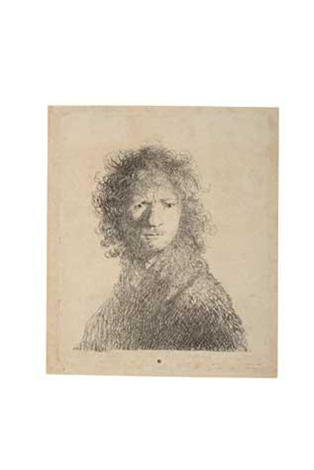 Self Portrait Frowning: Bust (Bartsch 10; Biörklund 30-M; Hollstein 10) by Attributed to Rembrandt Harmensz van Rijn