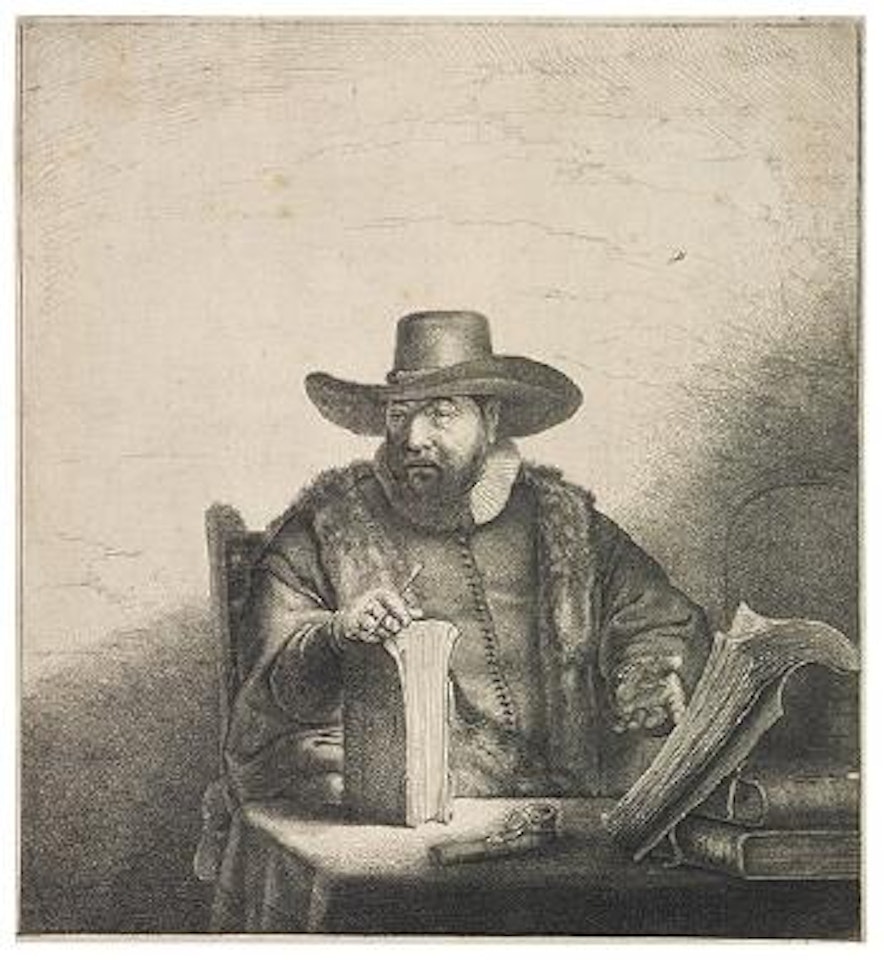 Cornelis Claesz Anslo, Preacher (Bartsch 271; Biörklund 41-J; Hollstein 271) by Attributed to Rembrandt Harmensz van Rijn