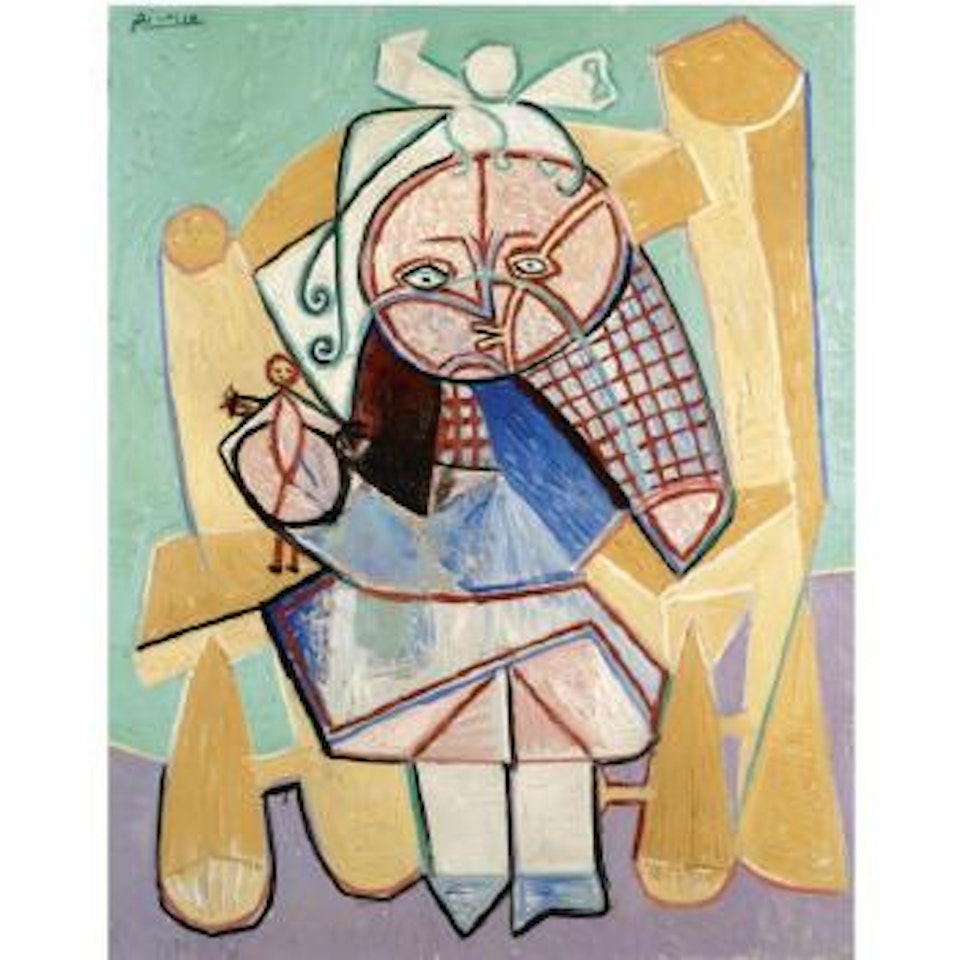 La fille du concierge tenant une poupee by Pablo Picasso