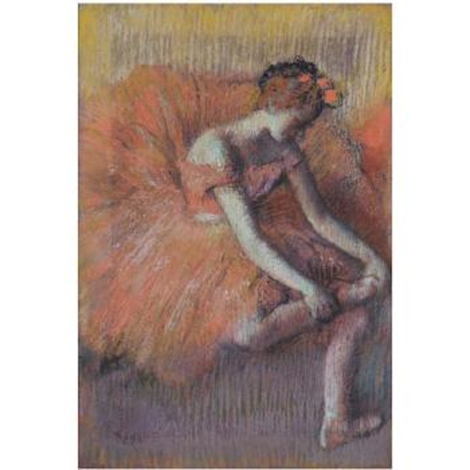 Danseuse rajustant sa sandale by Edgar Degas