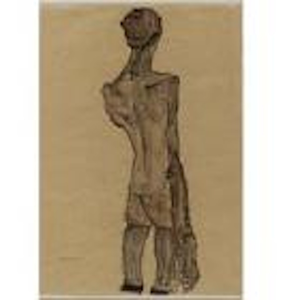Stehender männlicher Rückenakt (Standing male nude, back view) by Egon Schiele