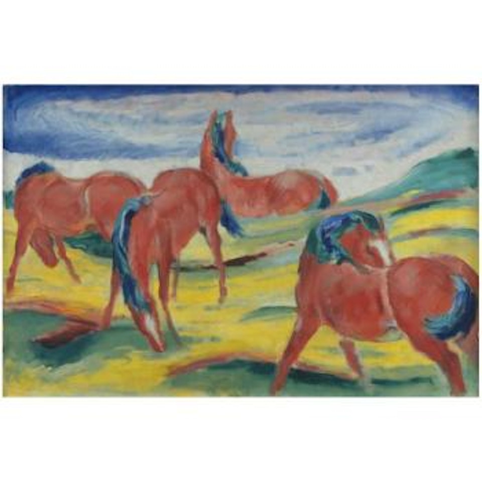 Weidende Pferde III (Grazing horses III) by Franz Marc