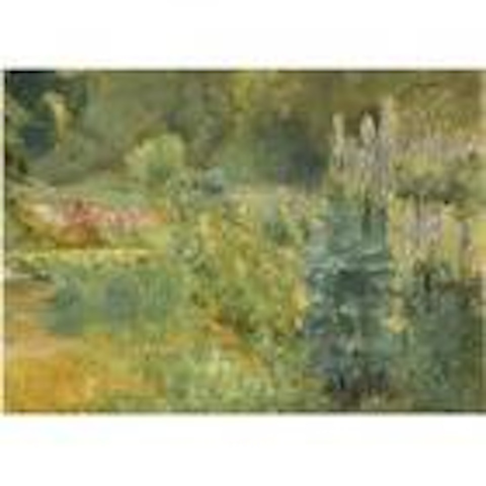 Der staudengarten im Wannseegarten nach nordwesten (Corner with herbaceous plants in the Wannseegarten towards northwest) by Max Liebermann