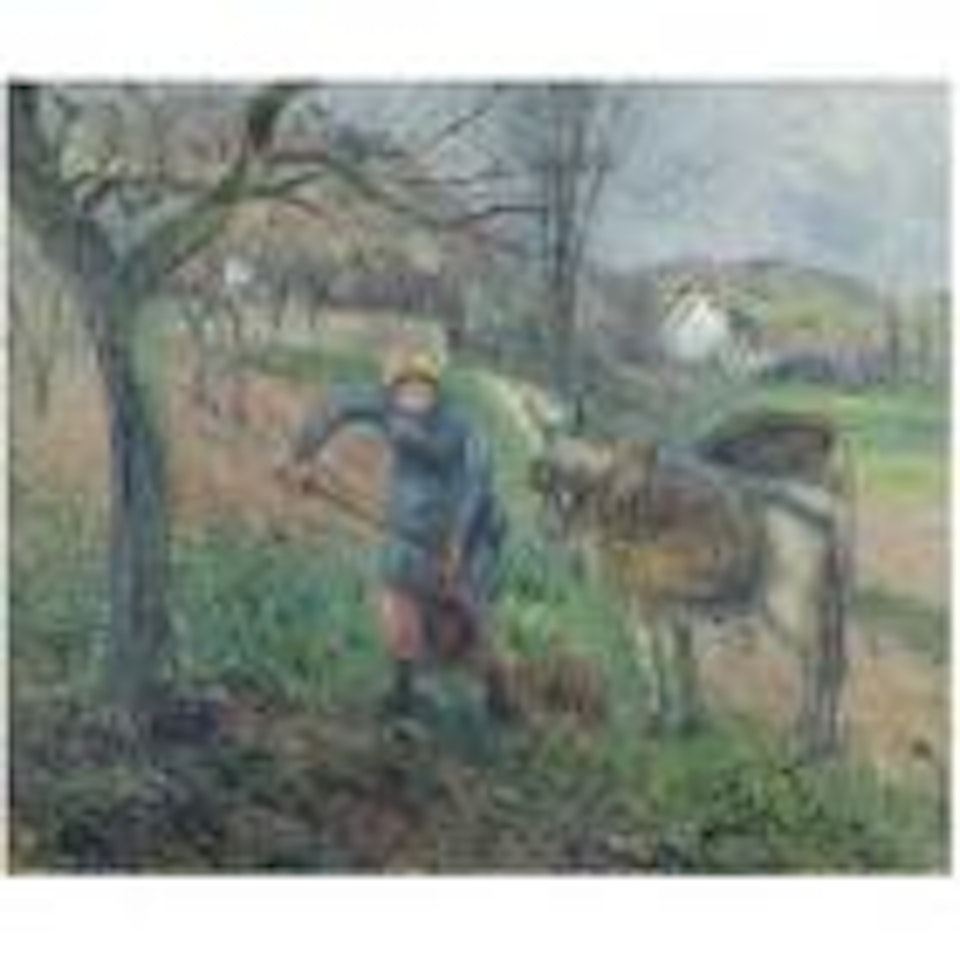 Paysanne avec un ane, Pontoise by Camille Pissarro