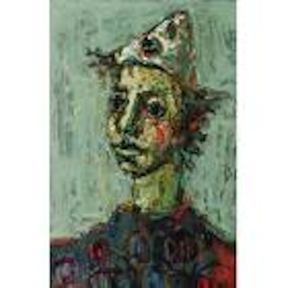 Clown au fond vert by Paul Aizpiri