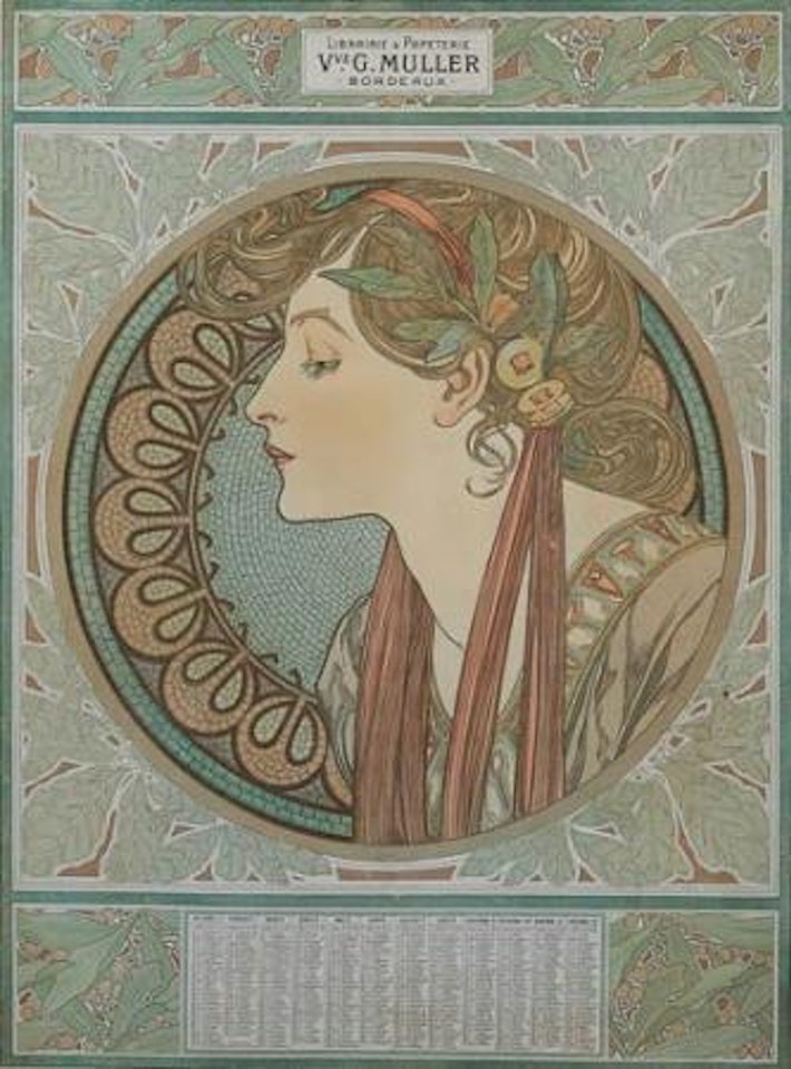 Laurel/Libraire Vve. G. Muller by Alphonse Mucha
