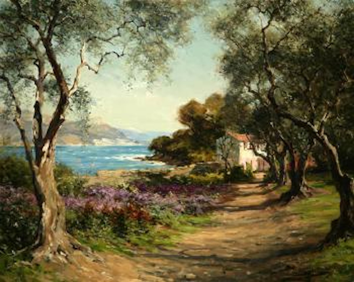 A garden on the Riviera (Cap Ferrat) by Louis Aston Knight