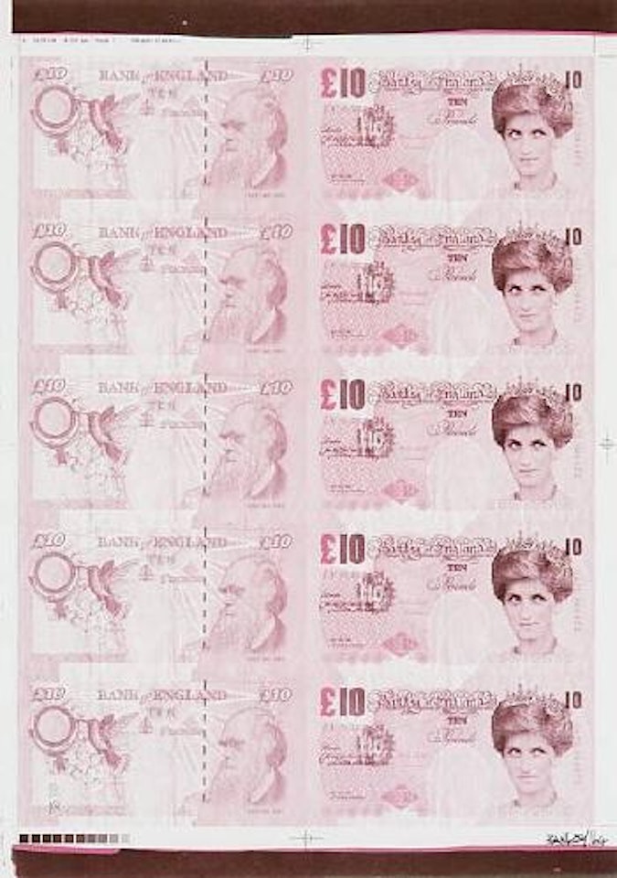 Di-Faced Tenner (Pink) by Banksy