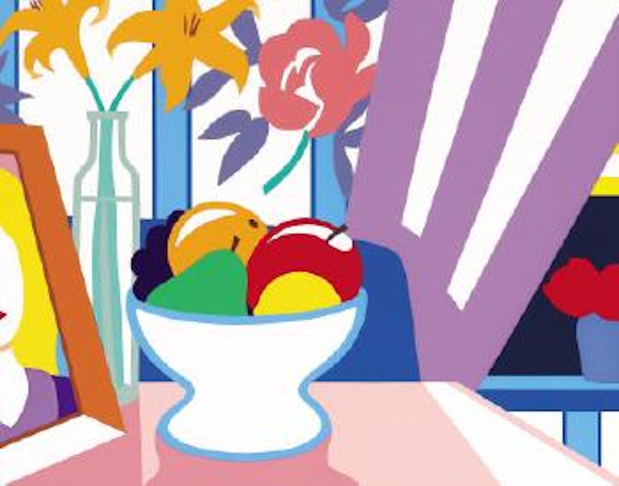Still life with lilies and mixed fruit by Tom Wesselmann