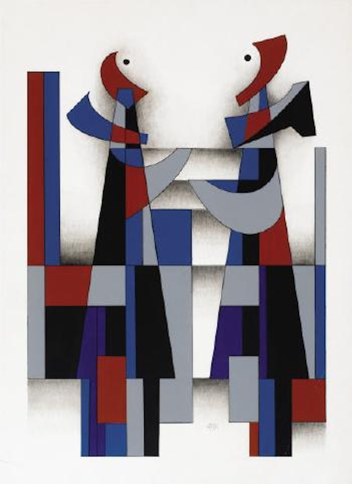 Untitled (abstract figures) by Carlos Mérida