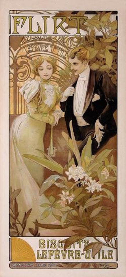 Flirt by Alphonse Mucha