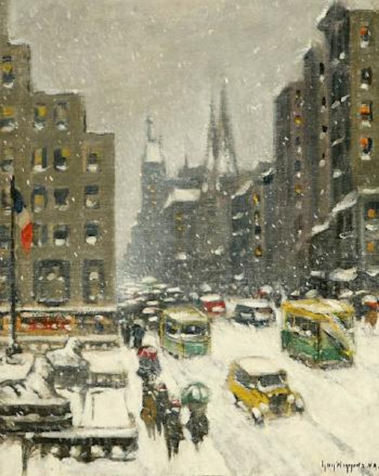 5th Avenue storm by Guy Carleton Wiggins