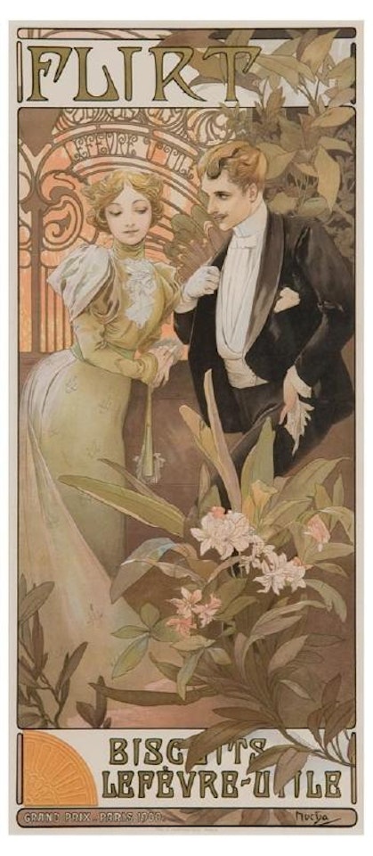 Flirt by Alphonse Mucha
