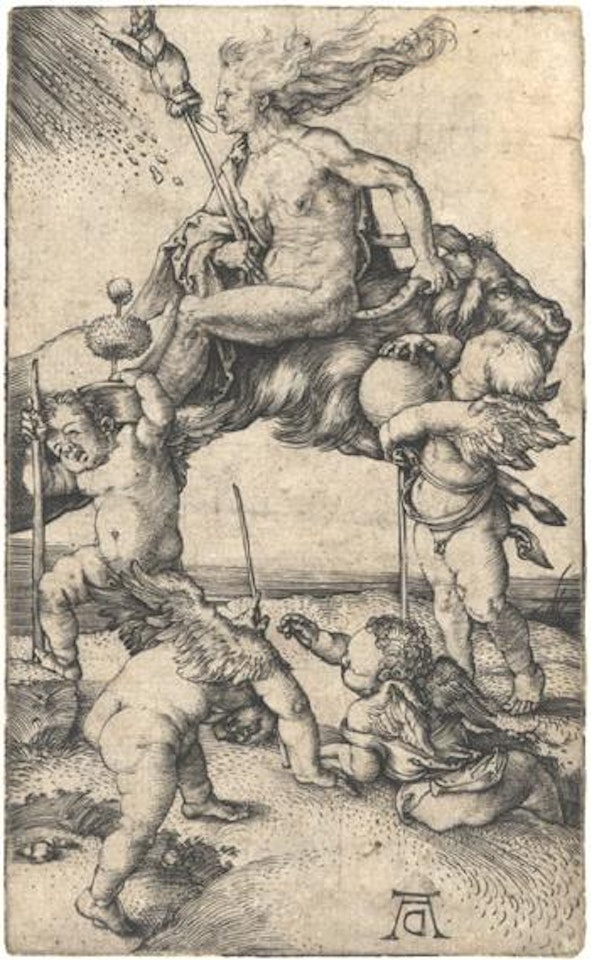 Die Hexe, nach links reitend by Albrecht Dürer