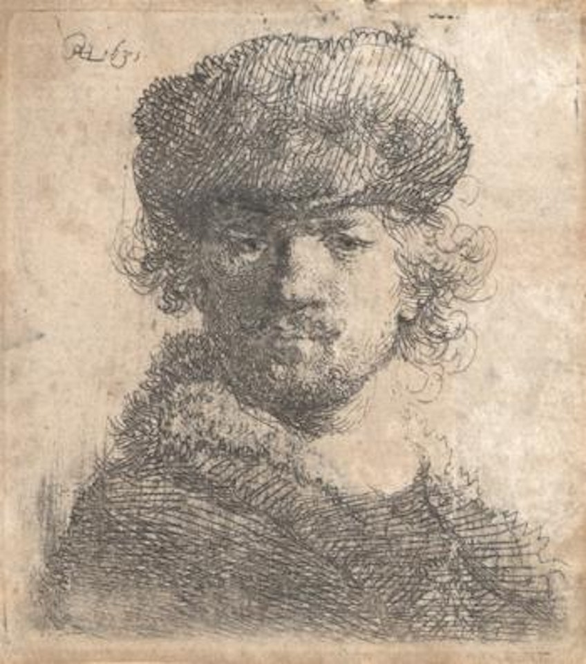 Selbstbildnis mit runder Pelzmutze by Attributed to Rembrandt Harmensz van Rijn