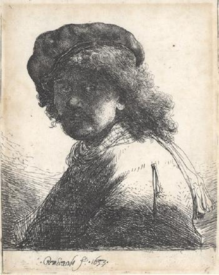 Selbstbildnis mit der Scharpe um den Hals by Attributed to Rembrandt Harmensz van Rijn