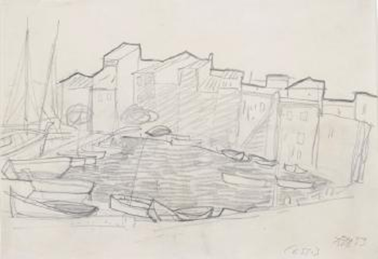 cassis II, Boote im Hafen by Otto Dix
