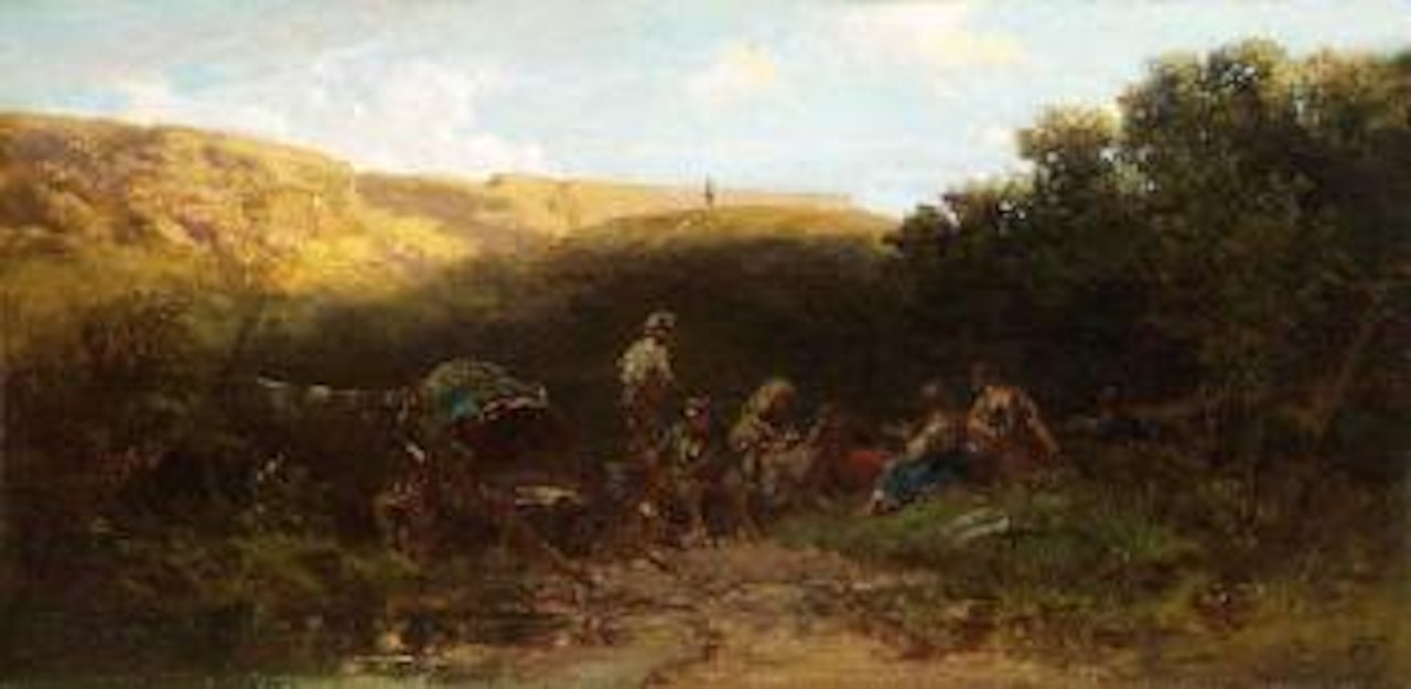 Lagernde Karrner (Rast der Streuner) by Carl Spitzweg