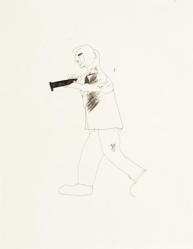 Man walking by David Hockney