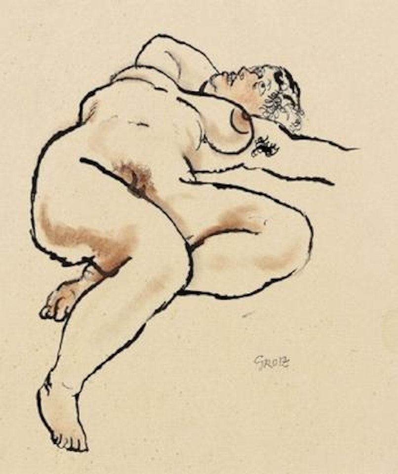 Liegender weiblicher Akt by George Grosz